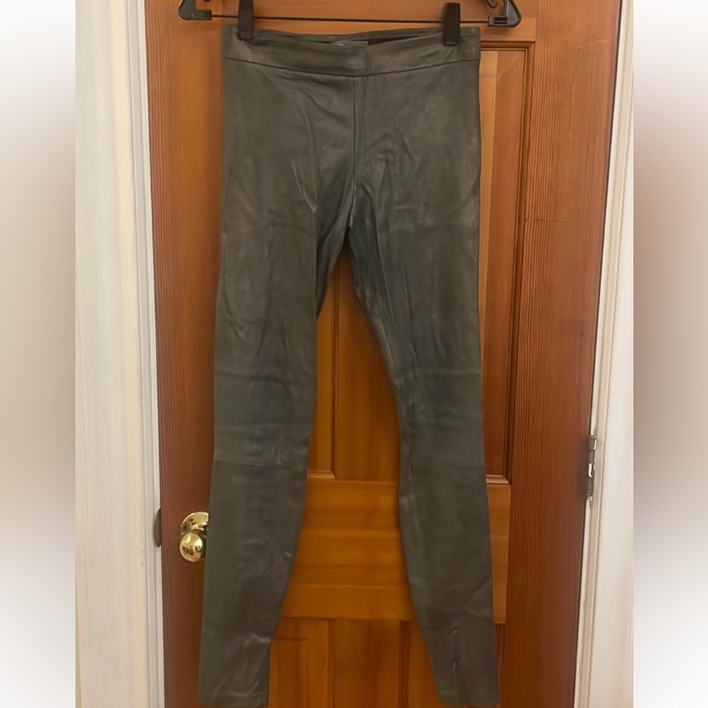 Vince Gray Metallic Leather Leggings, XS - Picture 5 of 5